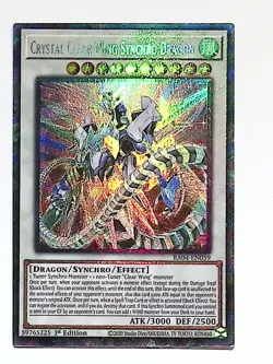 Crystal Clear Wing Synchro Dragon RA04-EN059 Collector's Rare 1st Edition Yugioh - Image 1