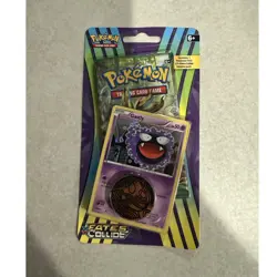 Pokemon XY Fates Collide Gastly Blister Pack Promo Card and Coin - Image 1