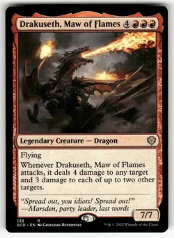 DRAKUSETH, MAW OF FLAMES #138 MTG STARTER COMMANDER DECKS RARE - Image 1