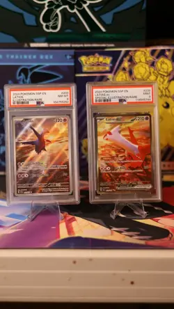 PSA Graded 2024 Pokemon SSP EN Latios ex #203 PSA 8 & Latias ex #239 PSA 9 - Image 1