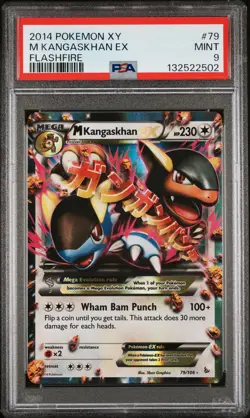 2014 POKEMON XY FLASHFIRE #79 M KANGASKHAN EX PSA 9 - Image 1