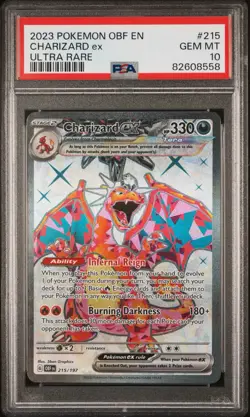 2023 POKEMON OBF EN-OBSIDIAN FLAMES ULTRA RARE #215 CHARIZARD EX PSA 10 - Image 1