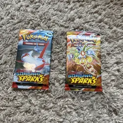 Pokemon TCG Scarlet And Violet Surging Sparks Lot of 2 OPENED PACKS - Image 1
