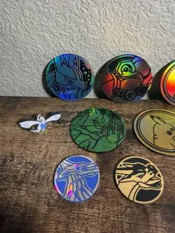 Lot Of Pokemon (2) Pins And (11) Coins Lucario Lugia Charizard Eevee Pikachu + - Image 2
