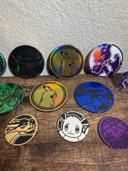 Lot Of Pokemon (2) Pins And (11) Coins Lucario Lugia Charizard Eevee Pikachu + - Image 3