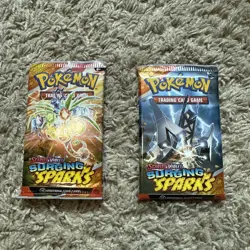 Pokemon TCG Scarlet And Violet Surging Sparks Lot of 2 OPENED PACKS - Image 1