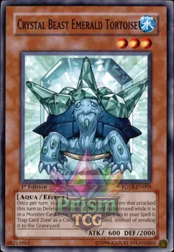 1st Ed Crystal Beast Emerald Tortoise FOTB-EN003 Yugioh - Image 1