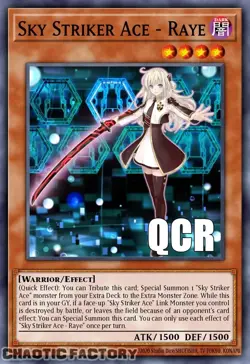 YUGIOH RA04-EN026 Sky Striker Ace - Raye QCR ONLY Quarter Century Secret Rare 1s - Image 1