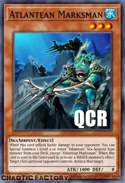 YUGIOH RA04-EN009 Atlantean Marksman Quarter Century Secret Rare 1st Edition NM - Image 1