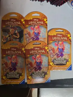 Disney Lorcana Wilds Unknown Sleeved Booster Packs Lot Of 5 - Image 1