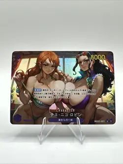 Robin and Nami One Piece Waifu Card Girl Foil Holo Card - Image 1