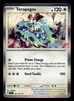 Terapagos 161/191 Rare Holo Horizons Stamped Promo Pokemon NM - Image 1