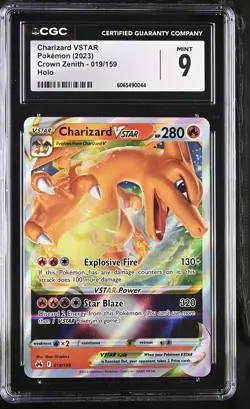 CHARIZARD VSTAR 019/159 HOLO CROWN ZENITH POKEMON CGC 9 MINT - Image 1