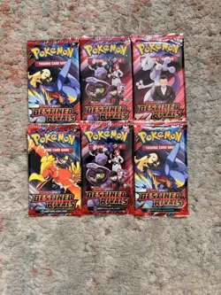 Pokemon Destined Rivals Single Booster Pack Lot of 6 New Sealed Random Art - Image 1