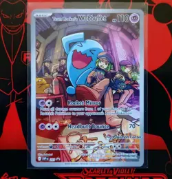 Pokemon TCG Team Rocket's Wobbuffet SVP203 Pokemon Center Stamped Promo - Image 1