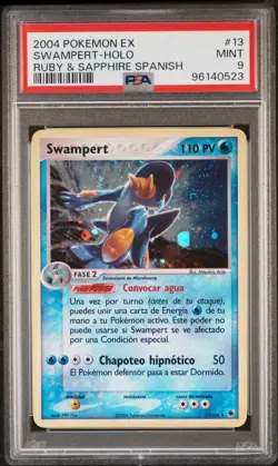 2004 POKEMON EX RUBY & SAPPHIRE SPANISH #13 SWAMPERT -HOLO PSA 9 - Image 1
