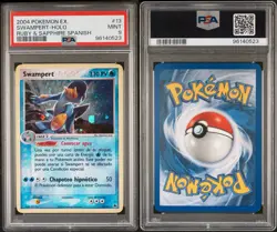 2004 POKEMON EX RUBY & SAPPHIRE SPANISH #13 SWAMPERT -HOLO PSA 9 - Image 3