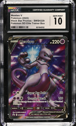 CGC 10 Mewtwo V SWSH 229 Pokemon Go ETB Promo - Image 1
