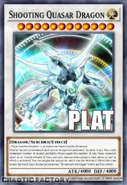 YUGIOH RA04-EN158 Shooting Quasar Dragon Platinum Secret Rare 1st Edition NM - Image 1