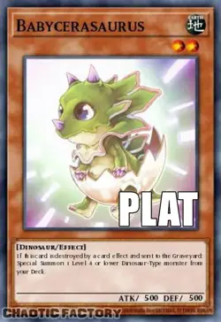 YUGIOH RA04-EN131 Babycerasaurus Platinum Secret Rare 1st Edition NM - Image 1
