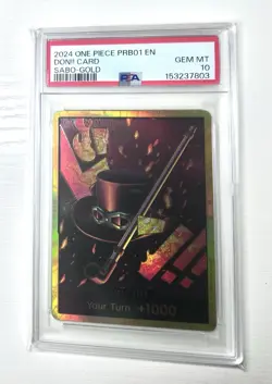 PAS 10 Sabo Gold Don!! PRB01 English Gem Mint O.P. 2024 One Piece Card Game PSA - Image 1