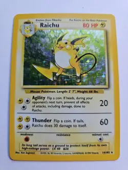 Pokemon TCG Raichu Base Set 14/102 Holo 1999-2000 Wizards Base Set Copyright... - Image 1