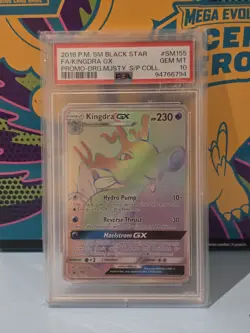 Pokemon 2018 Kingdra Gx SM155 Hyper Rainbow Rare Promo PSA 10 Gem Mint - Image 1