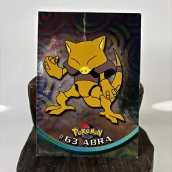 1999 Topps TV Animation - Abra #63- Foil - Black Logo- Vintage Pokemon - Image 1