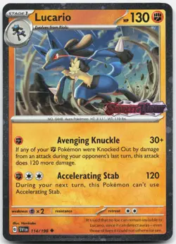 Lucario (Scarlet & Violet Stamp) Scarlet & Violet 114/198 NM/M Pokemon Holo - Image 1