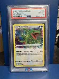 2020 Pokemon Sword & Shield Rayquaza Vivid Voltage PSA 10 - Image 1