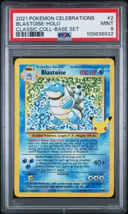 Pokemon TCG Blastoise 2/102 Celebrations Classic Collection Holo PSA 9 ENG 2021 - Image 1