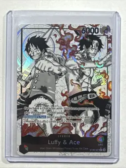 Bandai One Piece CCG Luffy & Ace Leader Alt Art Parallel EN ST30-001 - Image 1
