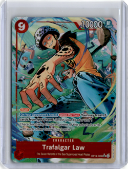 Trafalgar Law OP14-009 Supe Rare Alt Art The Azure Sea's Seven One Piece Mint NM - Image 1