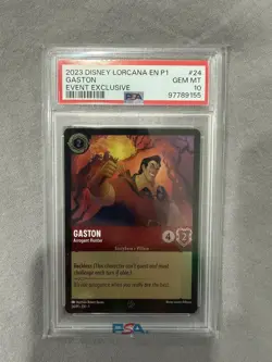 Disney Lorcana Gaston Arrogant Hunter Event Exclusive Promo PSA 10 - Image 1
