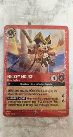Disney Lorcana Mickey Mouse Pirate Captain Holo Costco ExclusivePromo NEW SEALED - Image 1