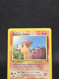 Blaine's Vulpix 65/132 Gym Heroes Pokemon TCG VINTAGE 2000 LP CUTE POKEMON - Image 2