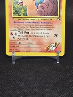 Blaine's Vulpix 65/132 Gym Heroes Pokemon TCG VINTAGE 2000 LP CUTE POKEMON - Image 3