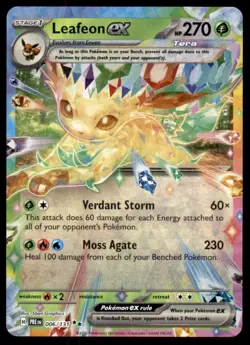 Leafeon ex 006/131 Holo Double Rare Prismatic Evolutions Pokemon Near Mint - Image 1