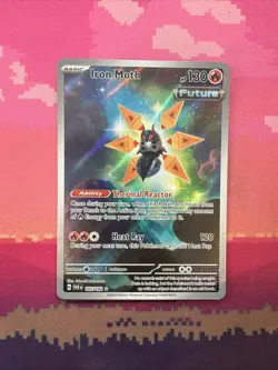 Pokemon Card Iron Moth 187/182 Illustration Rare Paradox Rift Near Mint - Image 1