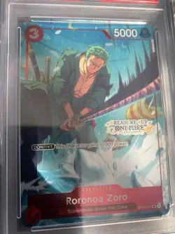 PSA 10 Roronoa Zoro OP01-013 Treasure Cup 1st Top 8 One Piece TCG Gem MInt Promo - Image 2