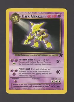 2000 Pokemon Team Rocket Dark Alakazam #18/82 - Image 1
