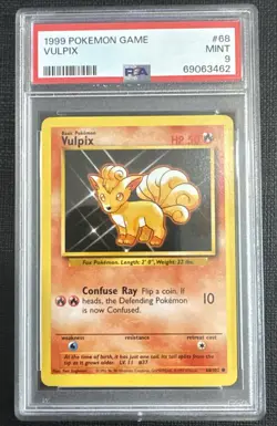 1999 POKEMON BASE SET #68 VULPIX PSA 9 - Image 1