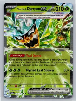 Teal Mask Ogerpon ex 025/167 Double Rare Twilight Masquerade Pokemon Holo NM - Image 1