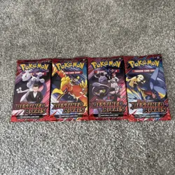 X4 Destined Rivals Booster Packs Art Set Brand New Sealed Pokemon TCG English - Image 1