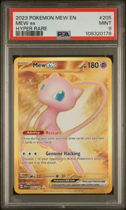 2023 POKEMON MEW EN-151 HYPER RARE #205 MEW EX PSA 9 - Image 1