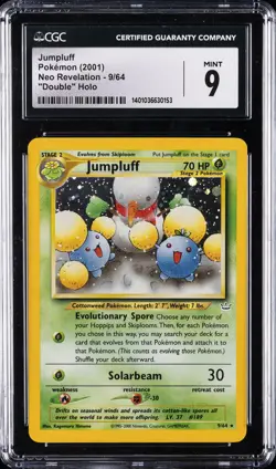 2001 POKEMON NEO REVELATION "DOUBLE" HOLO #9/64 JUMPLUFF CGC 9 - Image 1