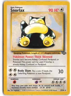 Snorlax 27/64 Rare Jungle Pokemon Unlimited HP - Image 1