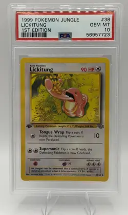 1999 Pokemon Jungle 1st Edition #38 Lickitung - PSA 10 Gem Mint *CASE INCLUDED* - Image 1
