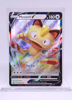Pokemon Meowth V SWSH Black Star Promos SWSH004 Holo Promo - Image 1