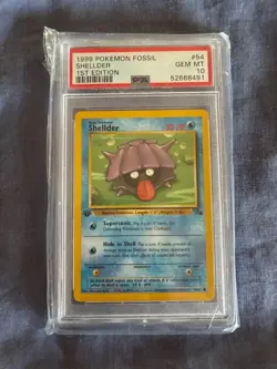Shellder Pokemon Fossil Gem Mint PSA 10 1st Edition - Image 1